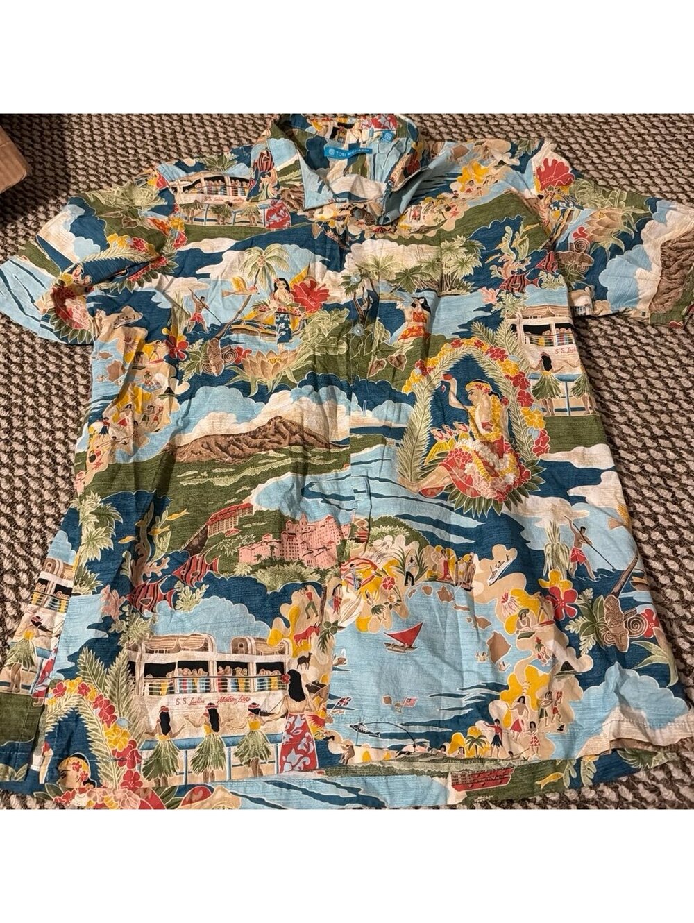 TORI RICHARD Hawaiian Button-Up Shirt Mens L